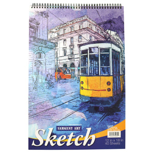 SARGENT ART SKETCH BOOK 12" X 18" 40 SHEETS, WIRE