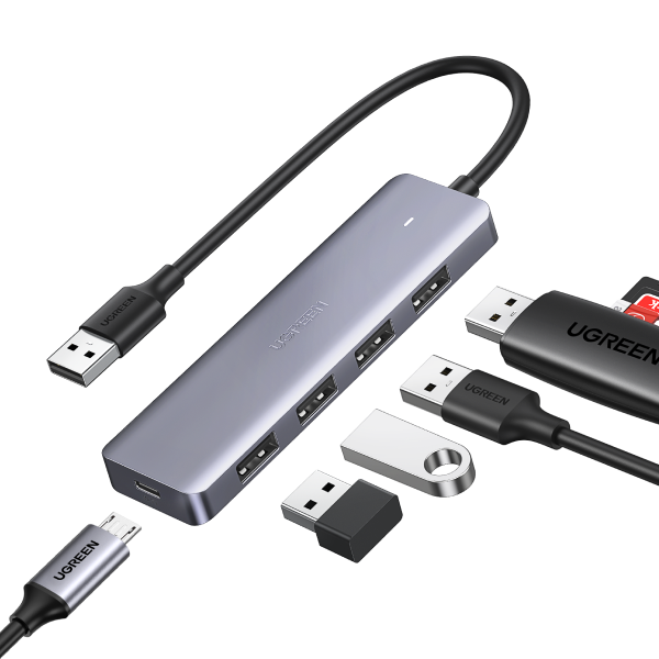 UGREEN 4-PORT USB 3.0 HUB WITH USB-C POWER SUPPLY