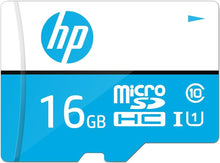 Load image into Gallery viewer, HP MICRO SDHC 16GB, UHS-I U1, 80MB/s READ, 20MB/s WRITE, C10, BLUE+ADAPTER