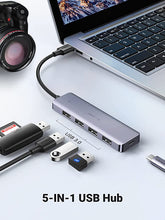 Load image into Gallery viewer, UGREEN 4-PORT USB 3.0 HUB WITH USB-C POWER SUPPLY