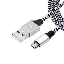 Load image into Gallery viewer, Unno Tekno Micro USB 2.0 Braided Cable Silver 1.5m/5ft