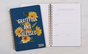 2024 Wirebound Daily Planner Grateful and Blessed