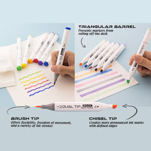 Load image into Gallery viewer, BAZIC 6 PRIMARY COLORS DUAL TIP SKETCH MARKERS
