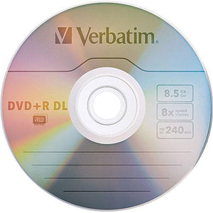 Verbatim DVD+R DL 8.5GB 8X with Branded Surface - 5pk Jewel Case Box