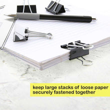 Load image into Gallery viewer, BAZIC LARGE 2&quot; (51MM) BLACK BINDER CLIP (12/BOX)