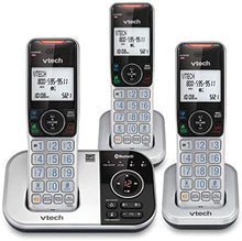 Load image into Gallery viewer, VTECH VS112-3 DECT 6.0 Bluetooth 3 Handset Cordless Phone for Home with Answering Machine, Call Blocking, Caller ID, Intercom and Connect to Cell (Silver &amp; Black)