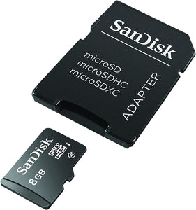 SANDISK MICROSD 8GB CLASS 4 WITH SD ADAPTER SDHC CARD