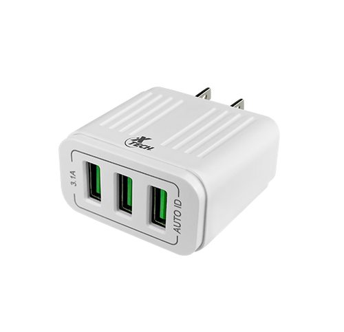 XTECH POWER ADAPTER - 3 USB WALL CHARGER