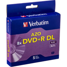 Load image into Gallery viewer, Verbatim DVD+R DL 8.5GB 8X with Branded Surface - 5pk Jewel Case Box