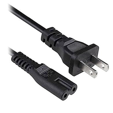 POWER CABLES - US PLUG TWO PRONG POWER 18AWG SPT2 VW-1 - 1.2MTS BLACK
