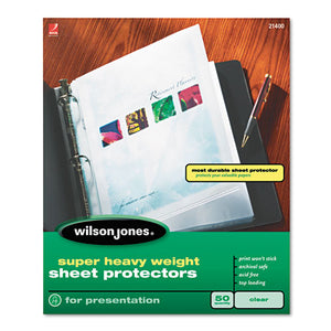 Wilson Jones Super Heavy Weight Sheet Protector, Clear, 50/Box