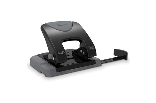 Swingline SmartTouch Low Force 2-Hole Punch, 20 Sheet Capacity, Black/Gray