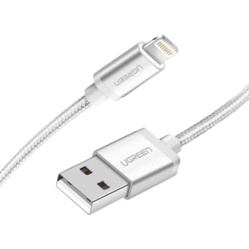 UGREEN ALU CASE BRAIDED LIGHTNING CABLE 2M (SILVER)