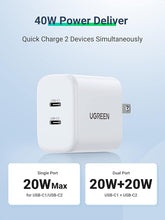 Load image into Gallery viewer, UGREEN USB-C FAST CHARGER 40W