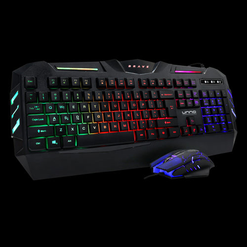 Unno Tekno Keyboard & Mouse Gaming Combo Brave BRV82 USB English