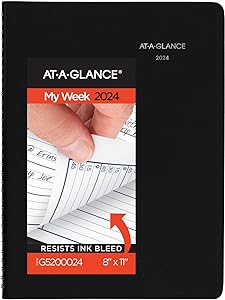 AT-A-GLANCE Fashion 2024 Weekly Apt Book Planner, Blue, Large, 8 1/4