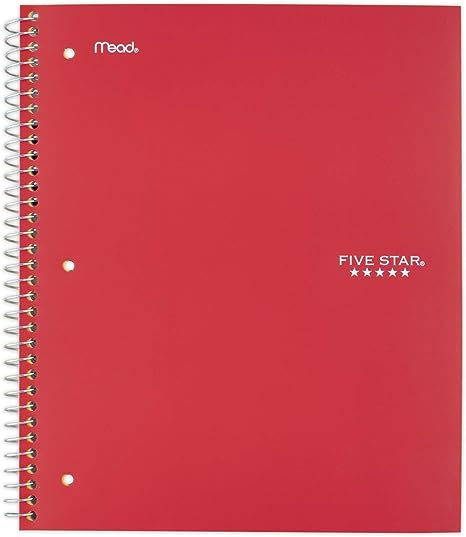 Five Star® Wirebound Notebook, 5 Subject, 200 ct, WR