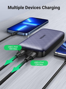UGREEN 10000mAh MINI PD FAST CHARGING POWER BANK USB-A + USB-C (BLUE)