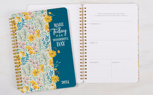 2024 Wirebound Daily Planner Make Today A Wonderful Day