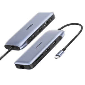 UGREEN USB-C TO HDMI + DP + VGA + 2x USB 3.0 + RJ45 (GIGABIT) + SD/TF + USB-C PD (5G & 4K 60Hz)