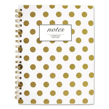 Load image into Gallery viewer, Cambridge Gold Dots Hardcover Medium Notebook, 1 Subject, Wide/Legal Rule, White/Gold Dots Cover, 9.5 x 7, 80 Sheets