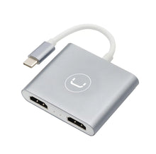 Load image into Gallery viewer, USB C to Dual HDMI Hub/Adapter - 4K (60Hz in single-mode and 30HZ in dual mode)