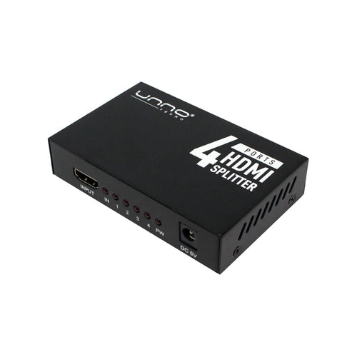 HDMI Splitter 4 ports - 4K/2K, 3D Compatible, HDMI 1.4, HDCP 1.4, Power Supply Included DC 5V/1A