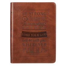Load image into Gallery viewer, JOURNAL FAUX LEATHER BE STRONG &amp; COURAGEOUS JOSH 1:9