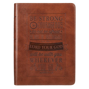 JOURNAL FAUX LEATHER BE STRONG & COURAGEOUS JOSH 1:9
