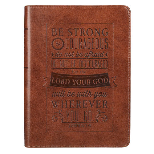 JOURNAL FAUX LEATHER BE STRONG & COURAGEOUS JOSH 1:9