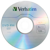 Load image into Gallery viewer, VERBATIM DVD-RW 4.7GB 4X with Branded Surface - Slim Case