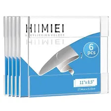 HIIMIEI ACRYLIC WALL MOUNT SIGN HOLDER 8.5 X 11 HORIZONTAL
