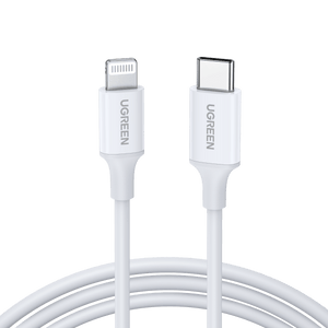 UGREEN USB-C TO LIGHTNING M/M CABLE RUBBER SHELL 1M (WHITE)