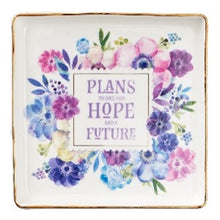 Load image into Gallery viewer, TRINKET TRAY CERAMIC FLORAL HOPE FUTURE