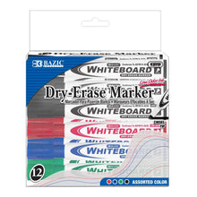 Load image into Gallery viewer, BAZIC Chisel Tip Assorted Color Dry-Erase Markers (12/Pack)