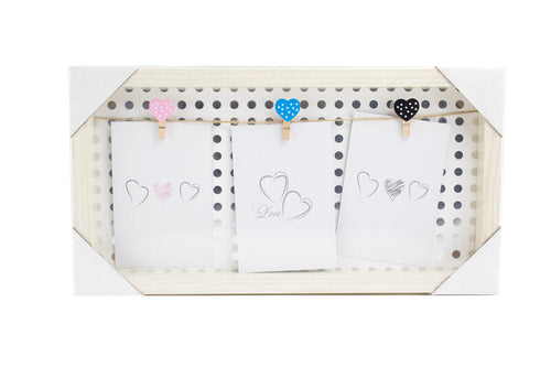 HEARTS & POLKA DOTS CLOTHESLINE PHOTO FRAME