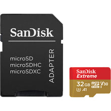 Load image into Gallery viewer, Sandisk Extreme U3 32GB Micro-SD + Adp CL10 - 100mb/s Read