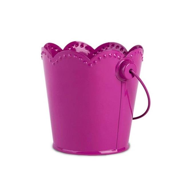 CAKEWALK FUCHSIA GALVANIZED METAL PAIL