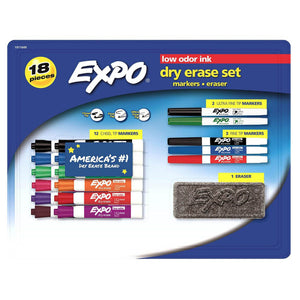 EXPO DRY ERASE SET (Marker + Eraser 18pc)