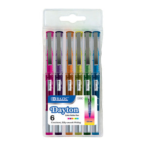 BAZIC 6 Color Dayton Rollerball Pen w/ Metal Clip