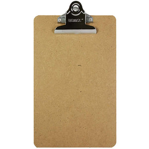 BAZIC Hardboard Clipboard w/ Sturdy Spring Clip - Memo Size