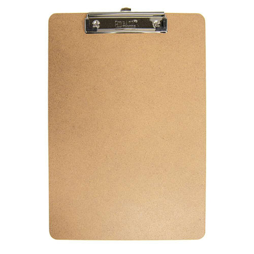 BAZIC STANDARD SIZE HARDBOARD CLIPBOARD W/LOW PROFILE CLIP