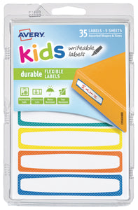 Avery® Durable Labels for Kids' Gear, Permanent Adhesive, Assorted, , 35 Labels (414399