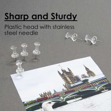 Load image into Gallery viewer, BAZIC Push Pins Clear Transparent (100/Pack)