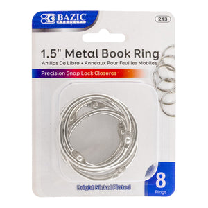 BAZIC 1.5" METAL BOOK RINGS (8/PACK)