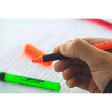 Load image into Gallery viewer, BAZIC Pen Style Fluorescent Highlighter Yellow w/ Cushion Grip (4/Pack)