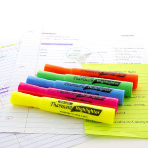 BAZIC Desk Style (Pack) Fluorescent Highlighters Asst Color (12/Pack)