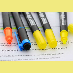 BAZIC Double Tip Fluorescent Highlighters (5/Pack)