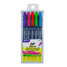 Load image into Gallery viewer, BAZIC Double Tip Fluorescent Highlighters (5/Pack)