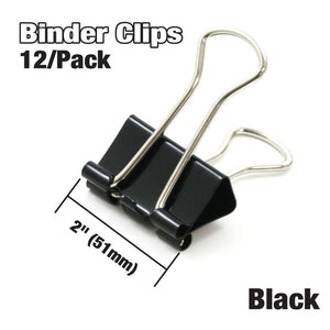 BAZIC LARGE 2" (51MM) BLACK BINDER CLIP (12/BOX)